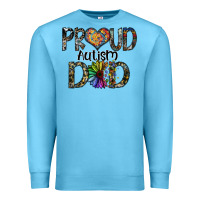 Ocean Blue proud autism dad Premium Sweatshirt - SublimationCraftShop