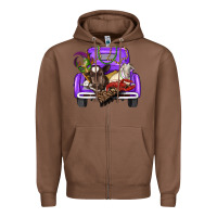 Mardi Gras Truck With Farm Animals Zipper Hoodie | Teevron