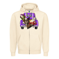 Sandshell Mardi Gras Truck With Farm Animals Zipper Hoodie - RanaPortraitStore