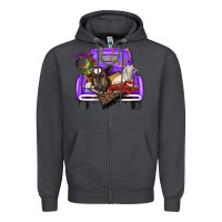 Smoke Mardi Gras Truck With Farm Animals Zipper Hoodie - RanaPortraitStore