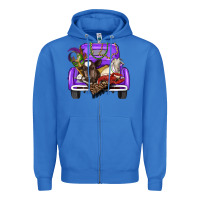 True Royal Mardi Gras Truck With Farm Animals Zipper Hoodie - RanaPortraitStore