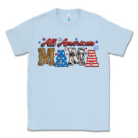 Dusty Blue all american mama Classic Tee - RanaPortraitStore
