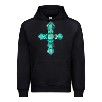 Black western turquoise gemstone cross Urban Hoodie - BarkalooDesign