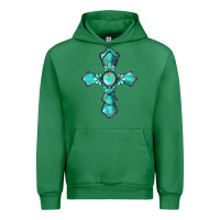 Emerald western turquoise gemstone cross Urban Hoodie - BarkalooDesign
