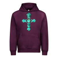 Mauve Wine western turquoise gemstone cross Urban Hoodie - BarkalooDesign