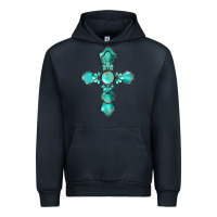 Navy western turquoise gemstone cross Urban Hoodie - BarkalooDesign