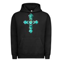 Pigment Black western turquoise gemstone cross Urban Hoodie - BarkalooDesign