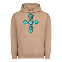 Pigment Burro western turquoise gemstone cross Urban Hoodie - BarkalooDesign