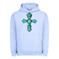 Pigment Grape Ice western turquoise gemstone cross Urban Hoodie - BarkalooDesign