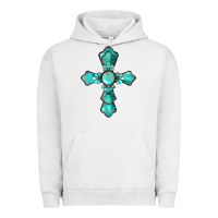 Pigment Lunar Rock western turquoise gemstone cross Urban Hoodie - BarkalooDesign