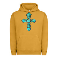 Pigment Peanut Butter western turquoise gemstone cross Urban Hoodie - BarkalooDesign