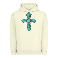 Pigment Pistachio western turquoise gemstone cross Urban Hoodie - BarkalooDesign