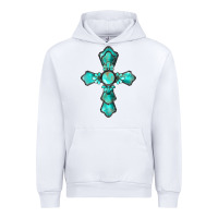 White western turquoise gemstone cross Urban Hoodie - BarkalooDesign