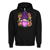 Black Mardi Gras gnome Zipper Hoodie - RanaPortraitStore