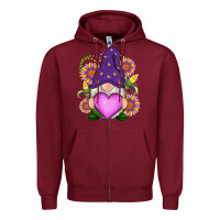 Burgundy Mardi Gras gnome Zipper Hoodie - RanaPortraitStore