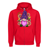 Red Mardi Gras gnome Zipper Hoodie - RanaPortraitStore