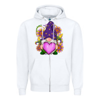 White Mardi Gras gnome Zipper Hoodie - RanaPortraitStore