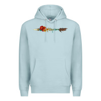 Blue Mist flowers and arrow with gemstone Premium Hoodie - Artiststas