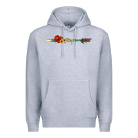 Heather Grey flowers and arrow with gemstone Premium Hoodie - Artiststas