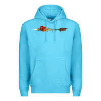 Ocean Blue flowers and arrow with gemstone Premium Hoodie - Artiststas