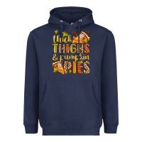 Navy thick thighs and pumpkin pies Heavyweight Hoodie - Zillion Design Studio