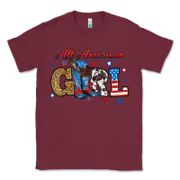 Burgundy all american girl Classic Tee - RanaPortraitStore