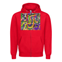 Red Mardi Gras Cowhide Zipper Hoodie - RanaPortraitStore