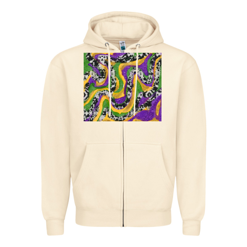 Mardi Gras Cowhide Zipper Hoodie by RanaPortraitStore | Teevron