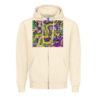Sandshell Mardi Gras Cowhide Zipper Hoodie - RanaPortraitStore