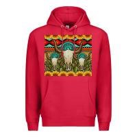 Cardinal bull skulls gemstones and cactus with leopard and aztec Premium Hoodie - Artiststas
