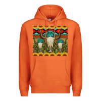 Carrot bull skulls gemstones and cactus with leopard and aztec Premium Hoodie - Artiststas