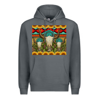 Rock bull skulls gemstones and cactus with leopard and aztec Premium Hoodie - Artiststas
