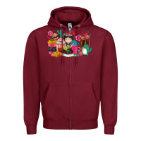 Burgundy But first cafecito y chismecito Zipper Hoodie - RanaPortraitStore