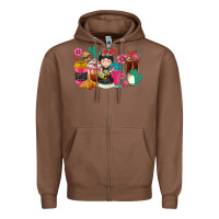 Chestnut But first cafecito y chismecito Zipper Hoodie - RanaPortraitStore