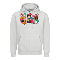 Dove Grey But first cafecito y chismecito Zipper Hoodie - RanaPortraitStore
