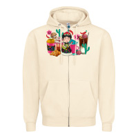 Sandshell But first cafecito y chismecito Zipper Hoodie - RanaPortraitStore