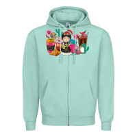 Seafoam But first cafecito y chismecito Zipper Hoodie - RanaPortraitStore