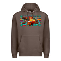 Coffee texas and map with longhorn serape gemstone licanse plate Premium Hoodie - Artiststas