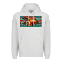 Dove Grey texas and map with longhorn serape gemstone licanse plate Premium Hoodie - Artiststas