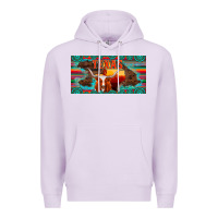 Lilac texas and map with longhorn serape gemstone licanse plate Premium Hoodie - Artiststas