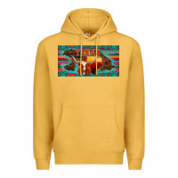 Mustard texas and map with longhorn serape gemstone licanse plate Premium Hoodie - Artiststas