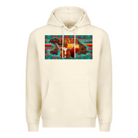 Sandshell texas and map with longhorn serape gemstone licanse plate Premium Hoodie - Artiststas