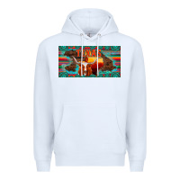 White texas and map with longhorn serape gemstone licanse plate Premium Hoodie - Artiststas