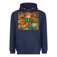 Navy pumpkin Heavyweight Hoodie - RanaPortraitStore