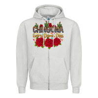 Dove Grey Chingona every damn day Zipper Hoodie - RanaPortraitStore
