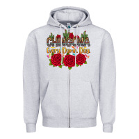 Heather Grey Chingona every damn day Zipper Hoodie - RanaPortraitStore
