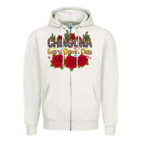 Oatmeal Heather Chingona every damn day Zipper Hoodie - RanaPortraitStore