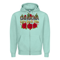 Seafoam Chingona every damn day Zipper Hoodie - RanaPortraitStore