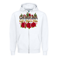 White Chingona every damn day Zipper Hoodie - RanaPortraitStore