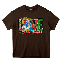Chocolate Brown Love Came Down Heavy Core Tee - CowhideDigitalArt